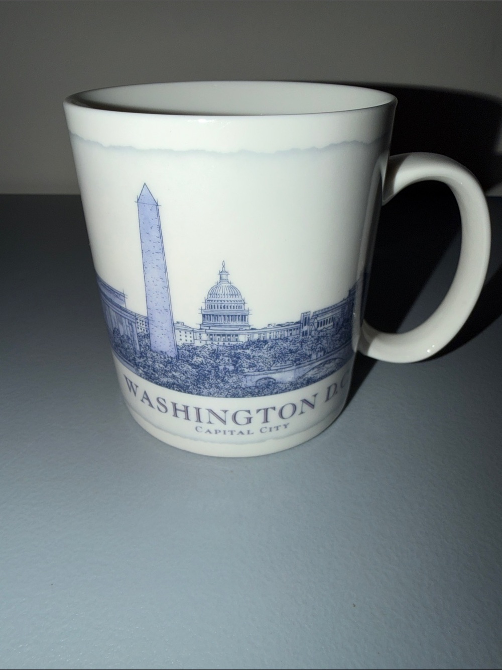 Starbucks 2007 White and Blue Washington DC Skyline Mug